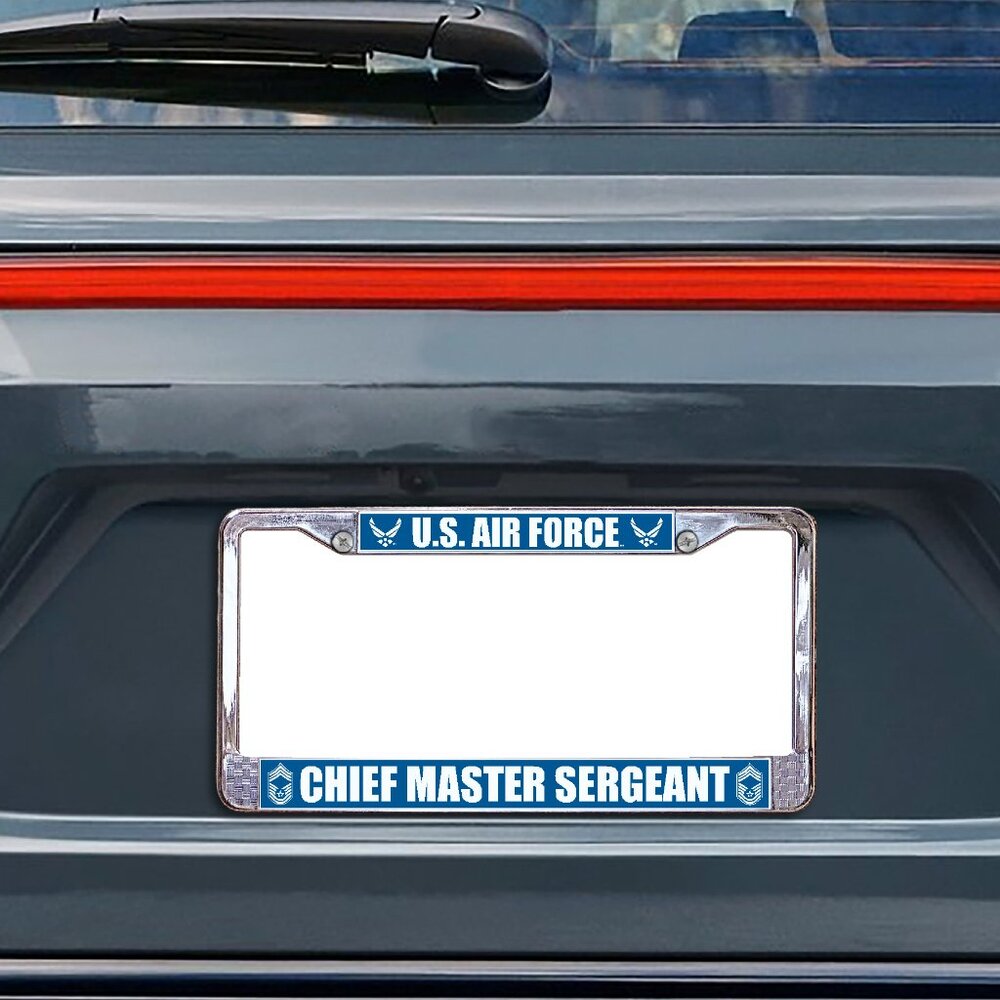 United States Air Force Chief Master Sergeant Metal License Plate Frame